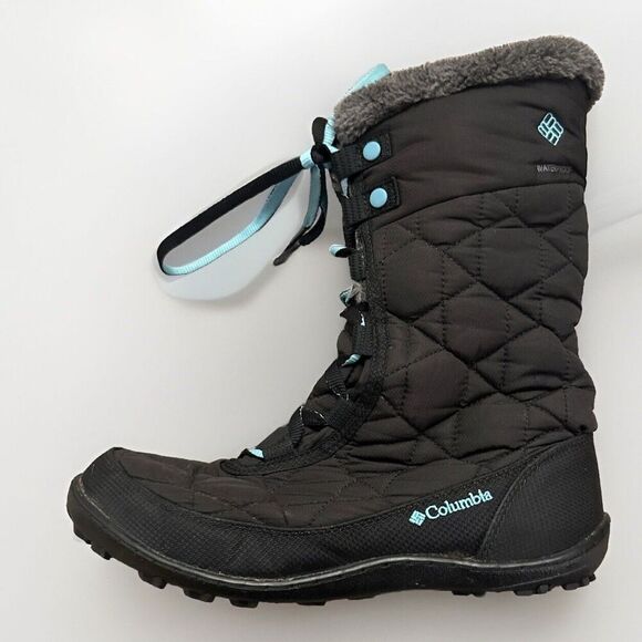 Columbia Omni Grip Boots Wmn Sz 8 Black 200 Grams Waterproof Winter Snow Quilted - Picture 1 of 15